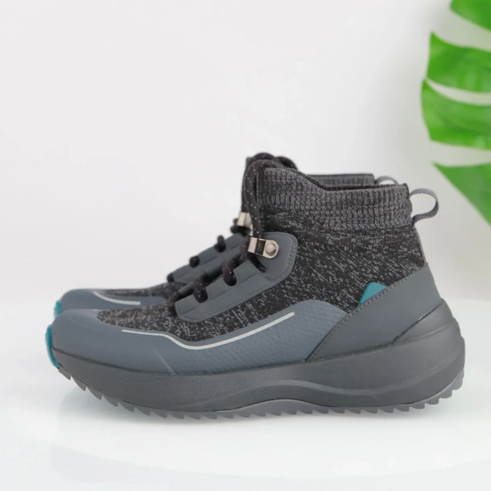 Vessi Womens Stormburst High Top Boot Sneakers Size 5 Waterproof Gray Black Shoe